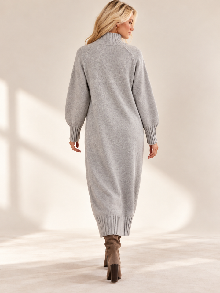 Stella Button Jumper Dress Grey