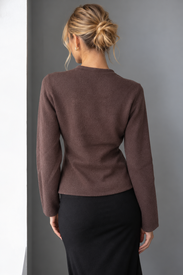 Maverick Military Cardigan Coffee