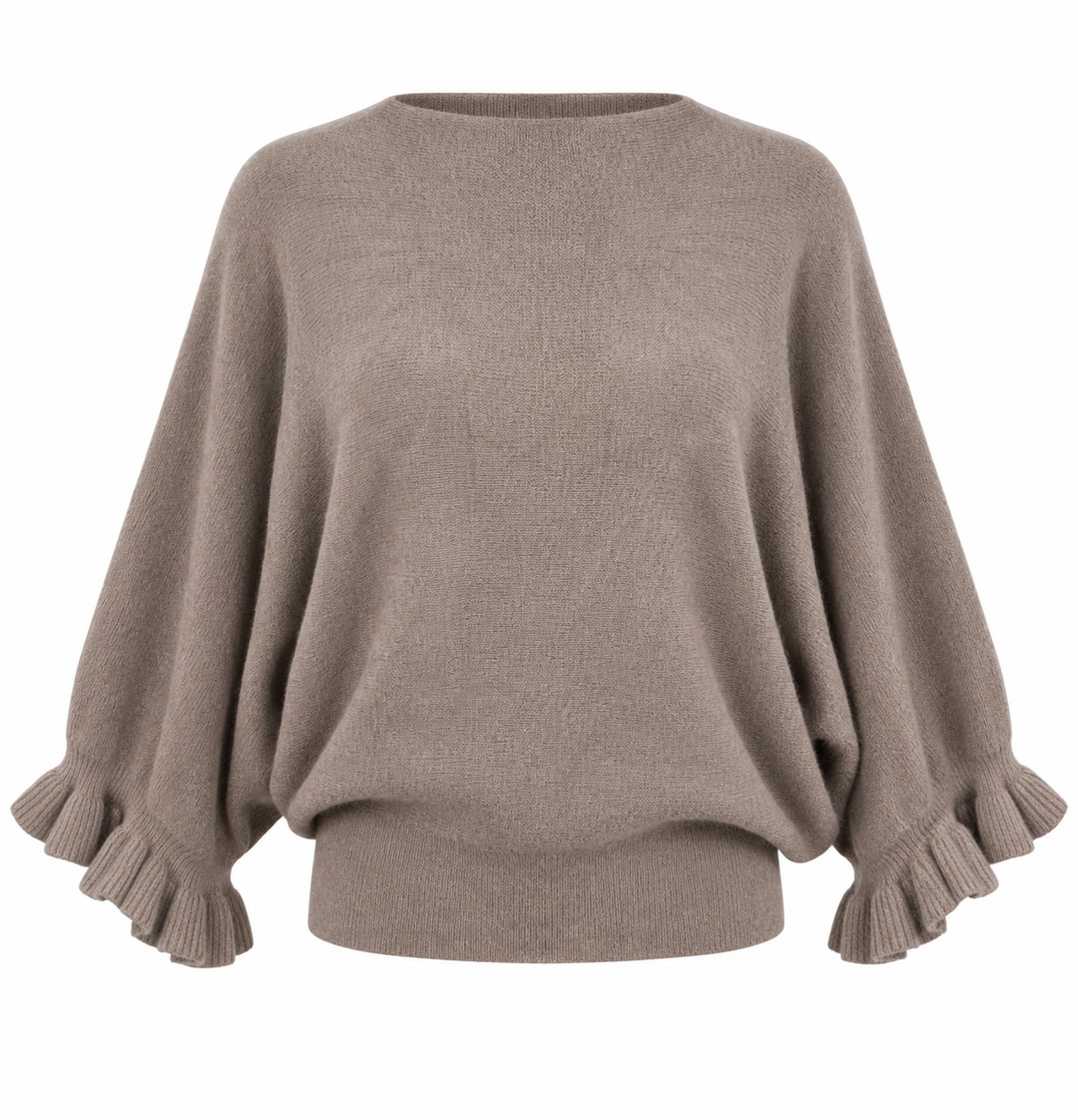 Ada Frill Batwing Jumper Mocha