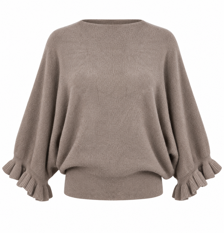 Ada Frill Batwing Jumper Mocha