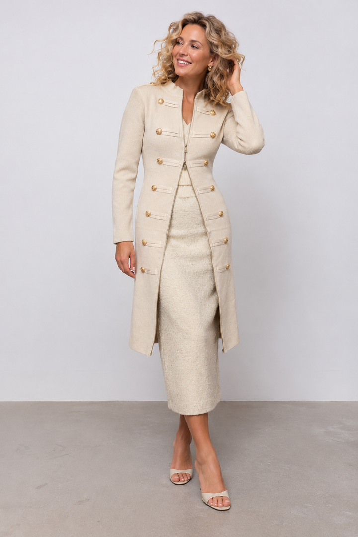 Marcia Military Zip Dress Cream