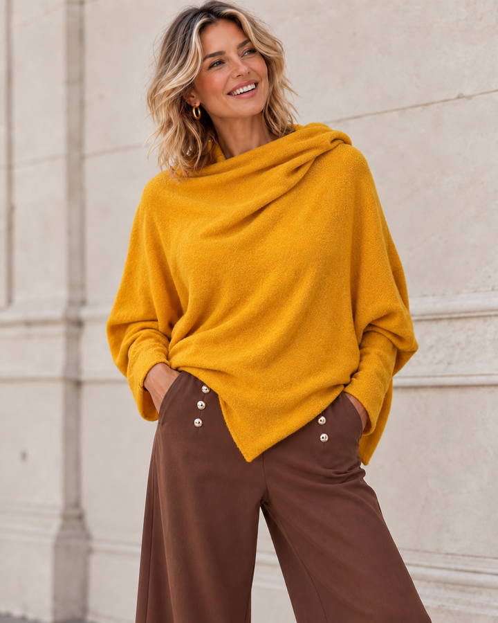 Isabella Asymmetric Top Mustard