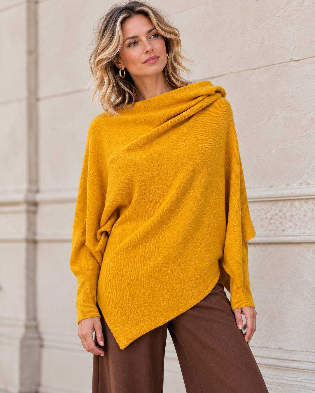 Isabella Asymmetric Top Mustard