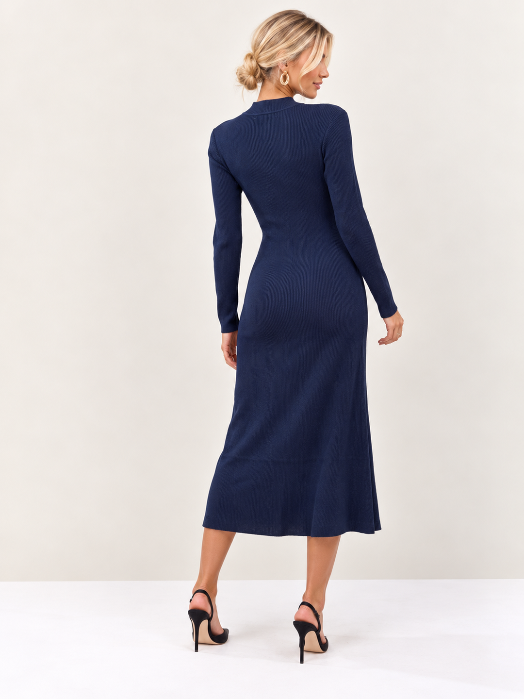 Melinda Military Knit Dress Navy