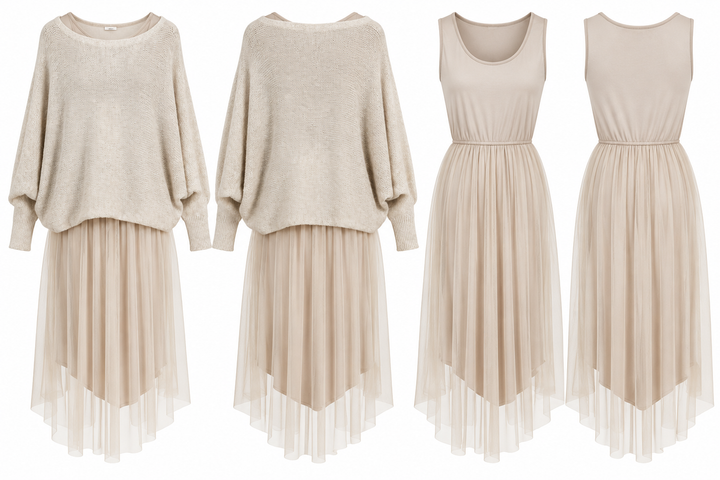 Levana Dress & Jumper Set Cream
