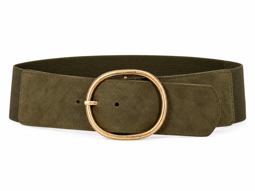 Elasticated Shimmer Belt Khaki