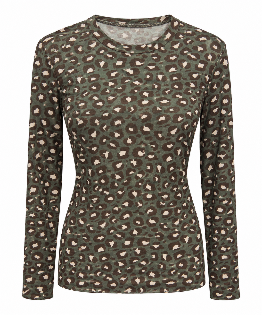 Leopard Print Cashmere Top Emerald