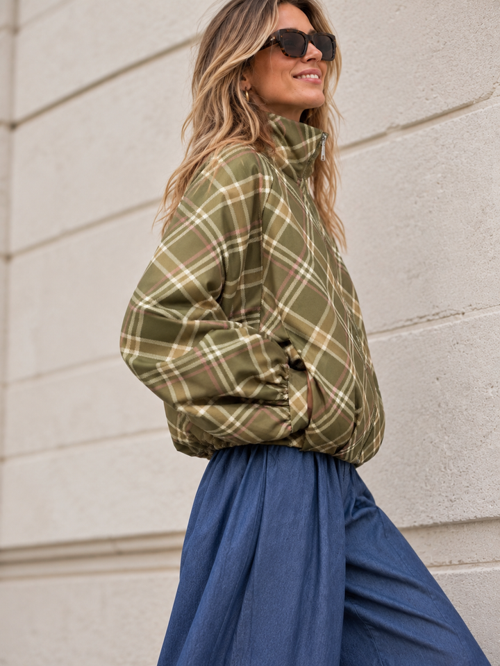 Kelby Tartan Zip Jacket Lime