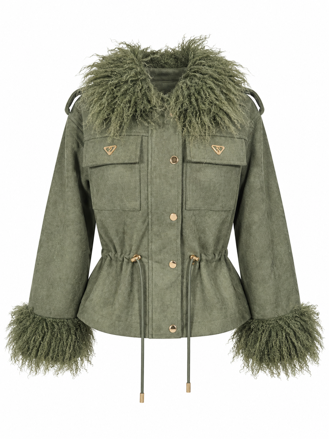 Rebel Luxe Faux Suede Jacket Khaki