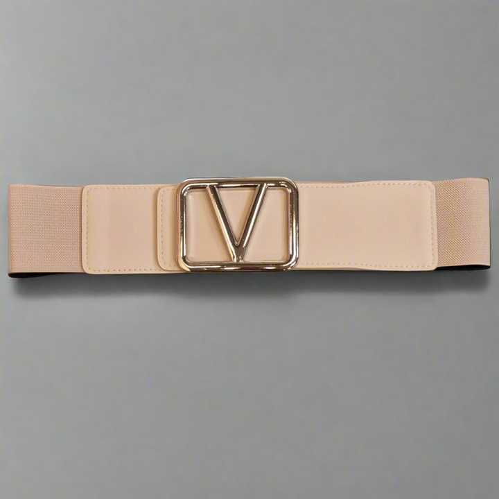 Galentino Stretch Belt Beige/Silver