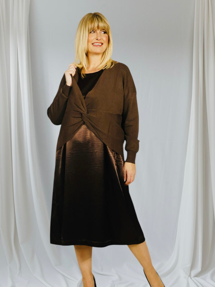 Marianne Two Piece Dress Set Chocolate