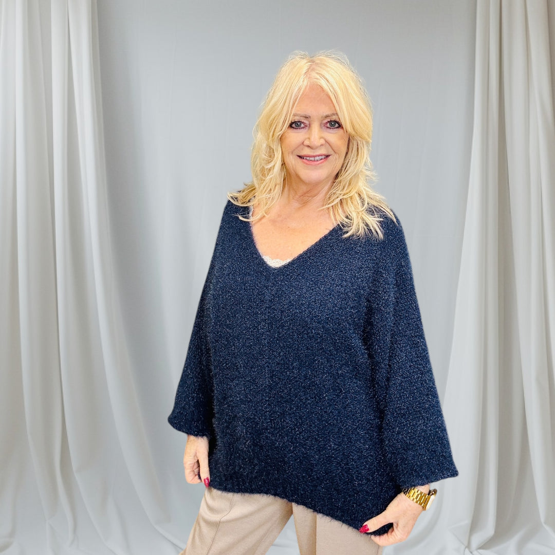 Bryony Brushed Knit Jumper Navy