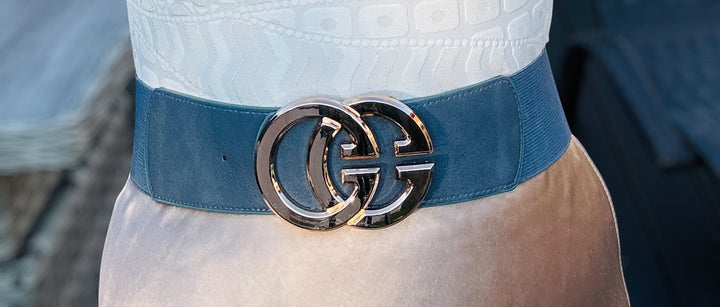 Monogram G Belt Air force Blue/Gold