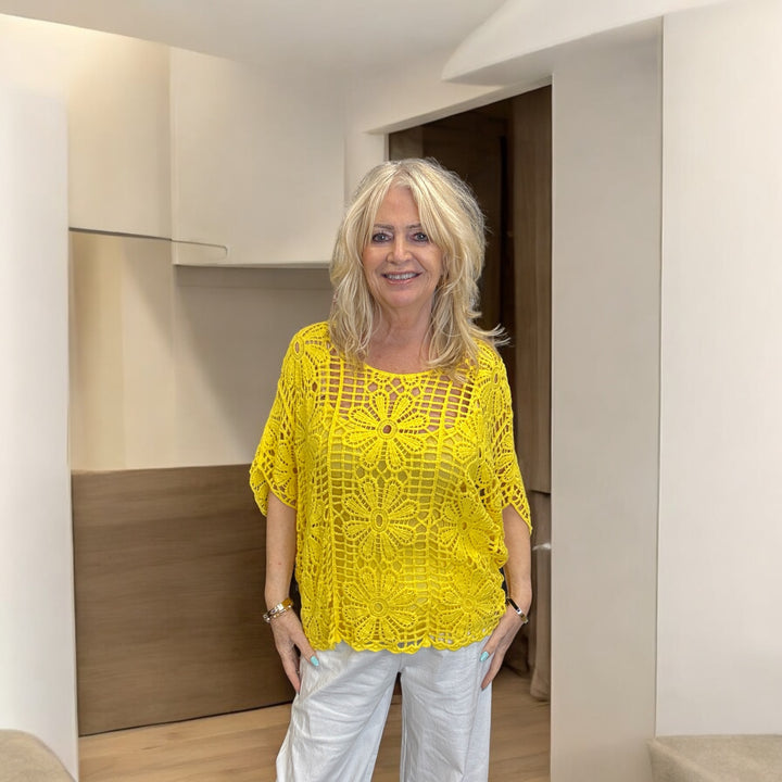 Esther Crochet Top Yellow
