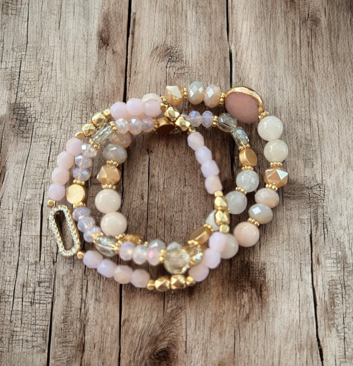 Mitzi Multi Bead Bracelet Pink
