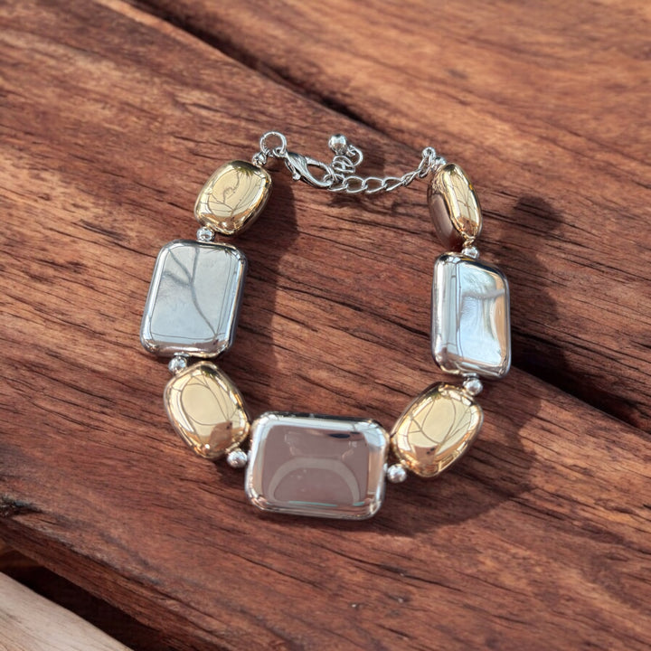 Chunky Link Bracelet Two Tone