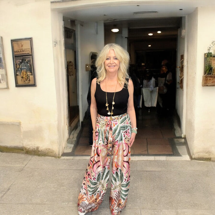 Tropical Tie Trousers Pink
