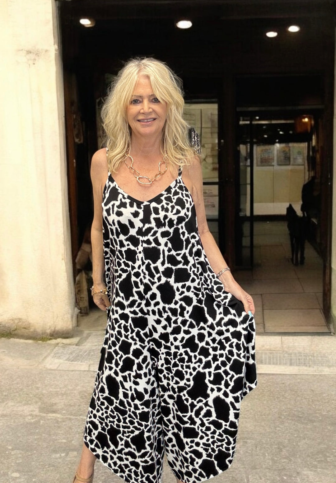 Monochrome print Jumpsuit