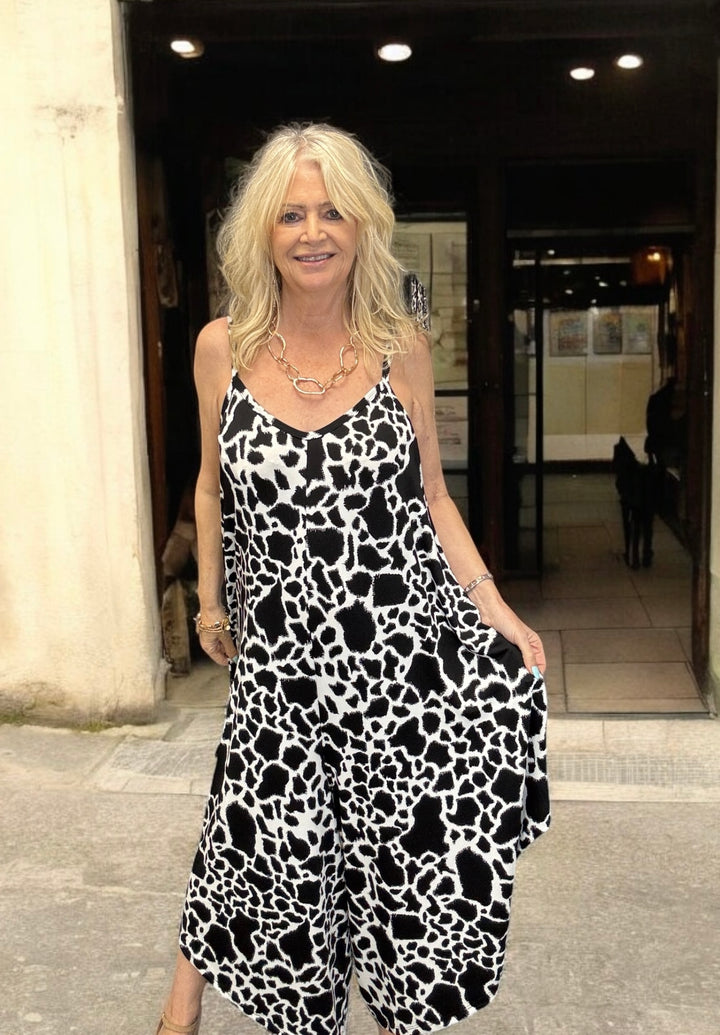 Monochrome print Jumpsuit