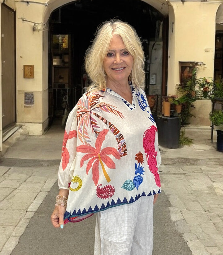 Panther Print Blouse