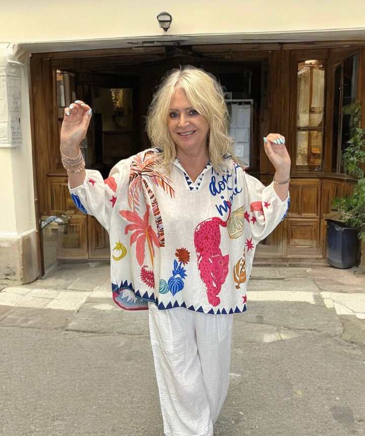 Panther Print Blouse