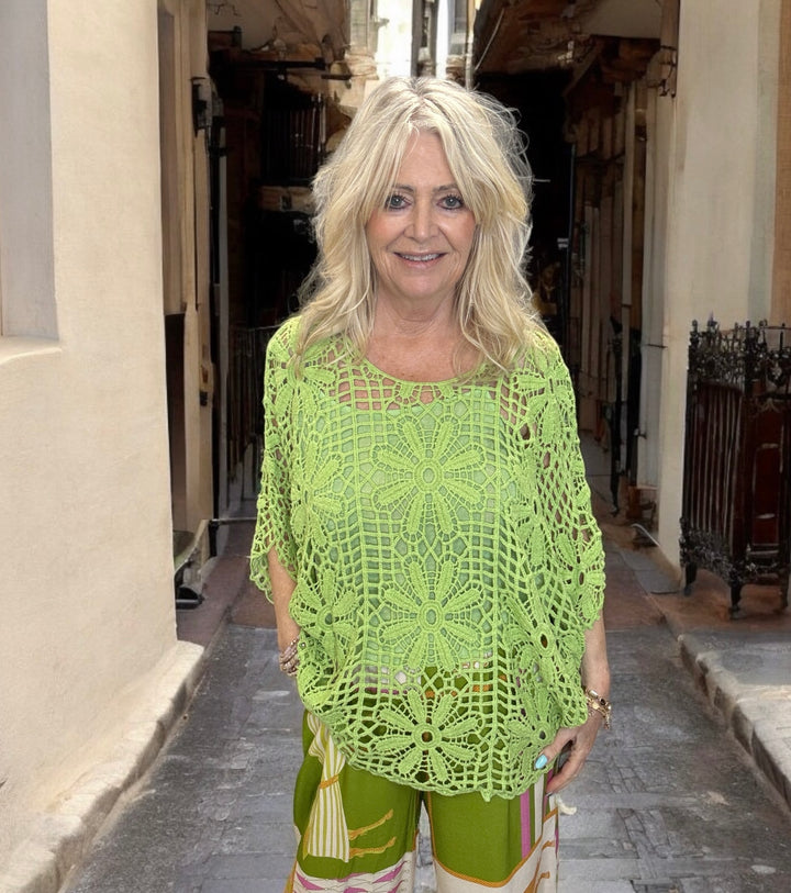 Esther Crochet Top Lime