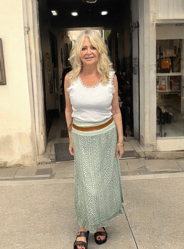 Estelle Lace Skirt Khaki