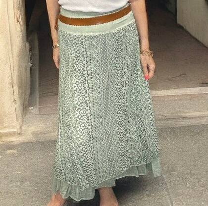 Estelle Lace Skirt Khaki