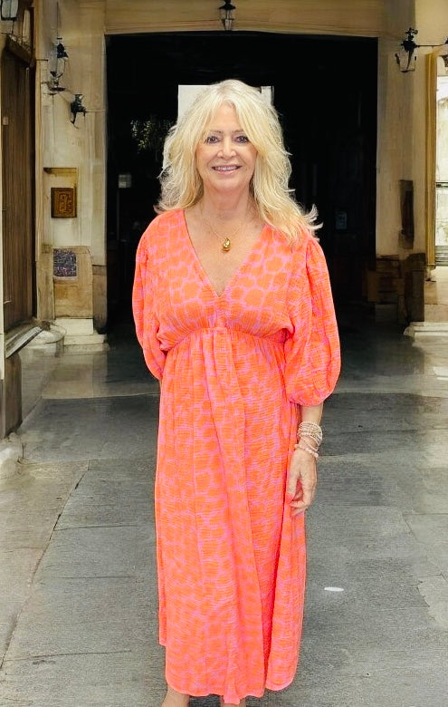 Muse Leopard Print Dress Orange