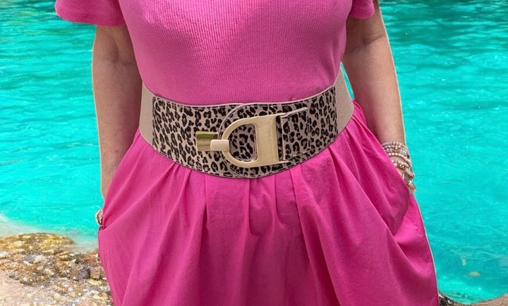 Donna Elasticated belt Leopard