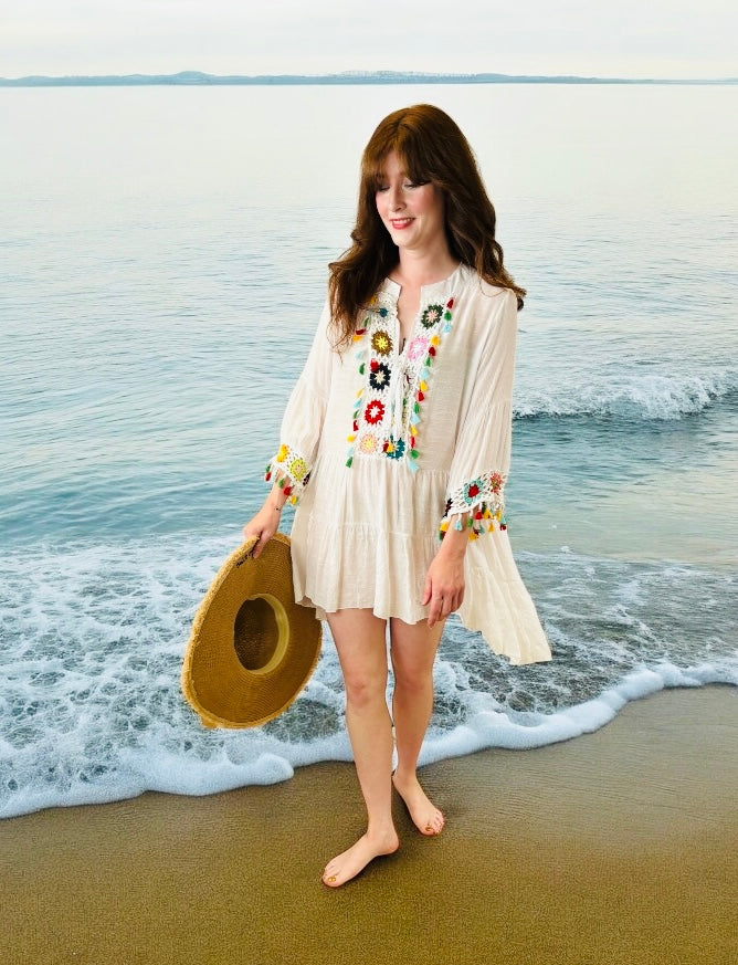 Kiyana Boho Kaftan White