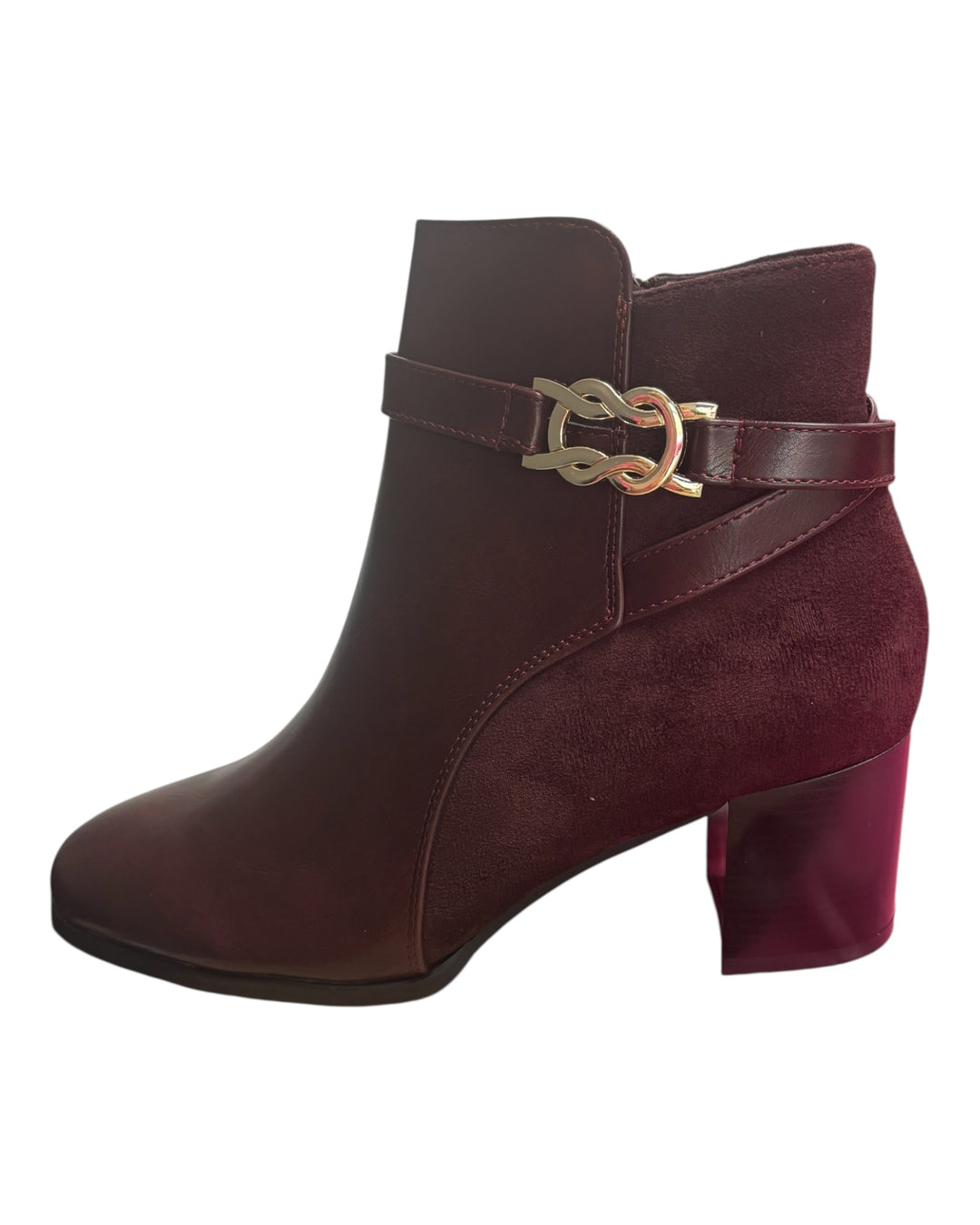Buckle Ankle Boot Wine