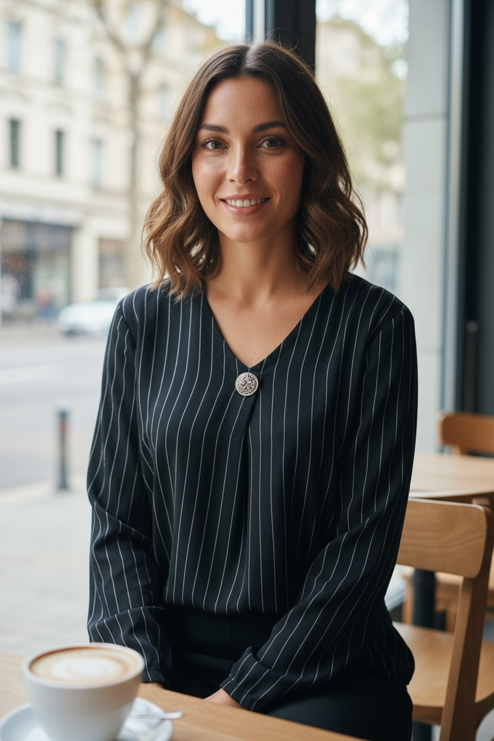 Avery Button Top Black