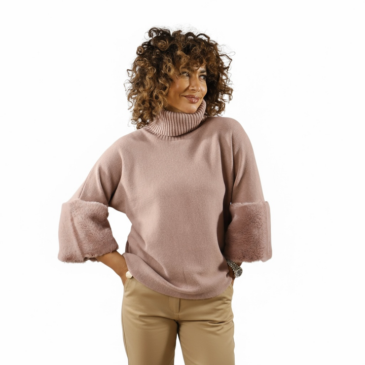 Isabelle Cowl Luxe Jumper Dusky Pink