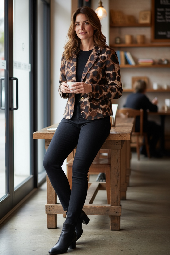 Lenora Leopard Blazer