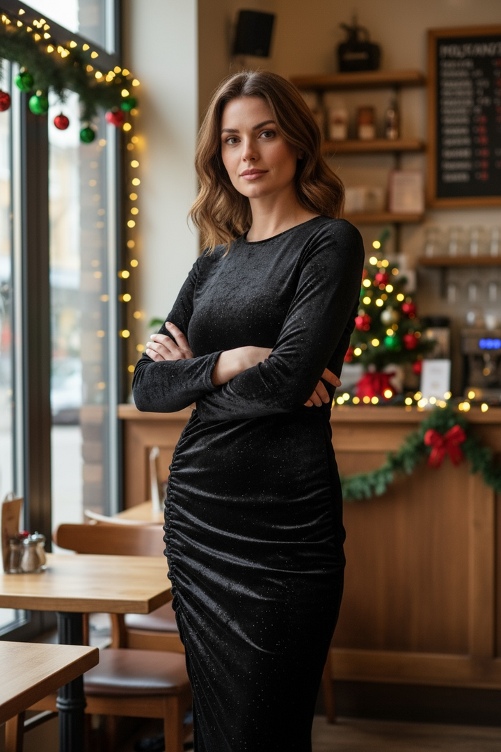 Marcella Sparkle Dress Black