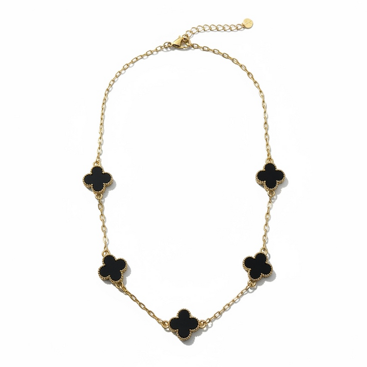 Clover Necklace Short Gold/Black