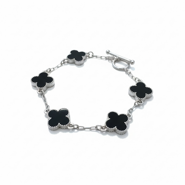 Clover Bracelet Silver/Black