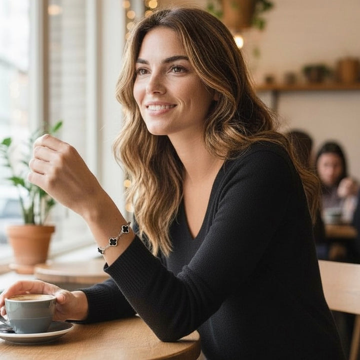 Clover Bracelet Silver/Black