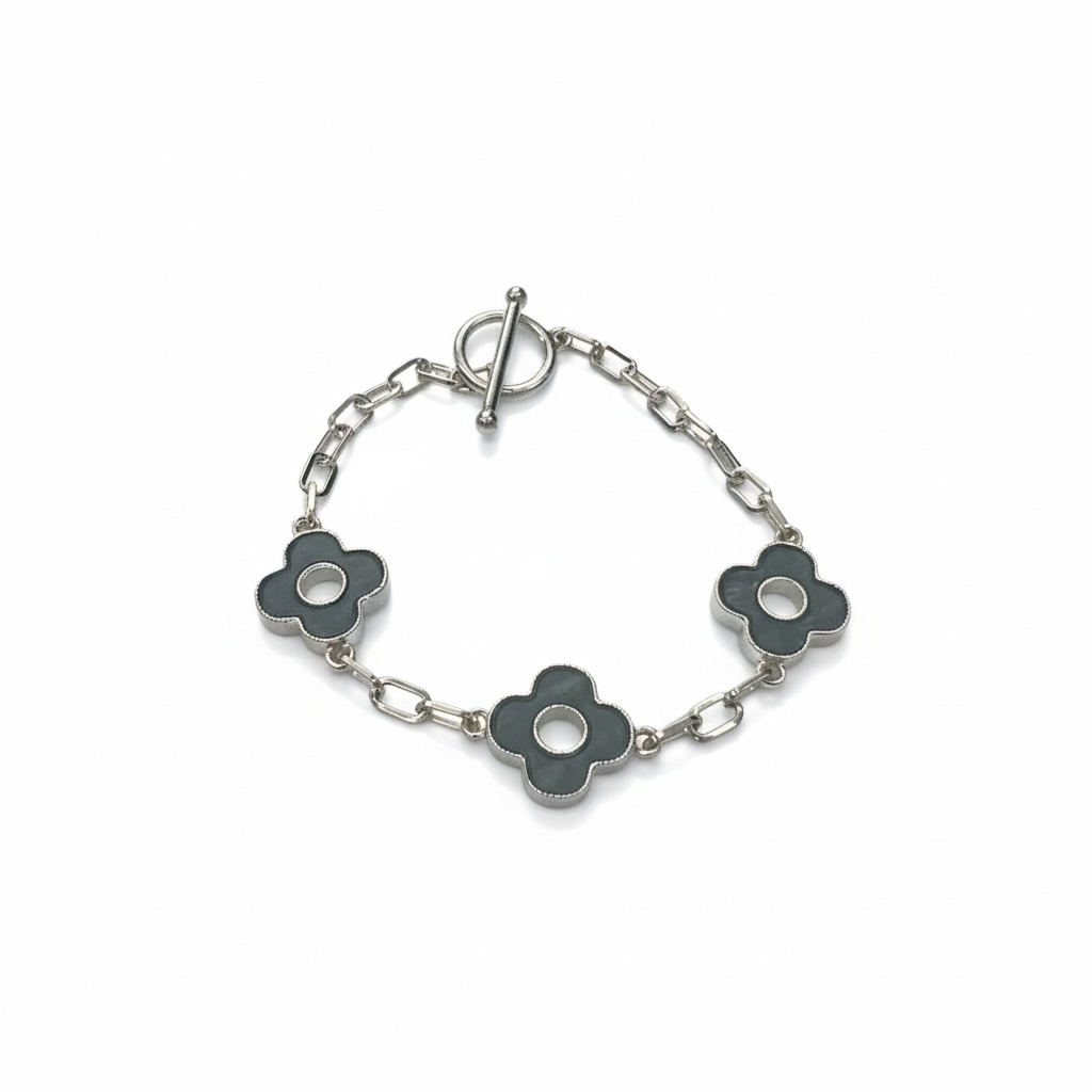 Clover Bracelet Silver/Slate
