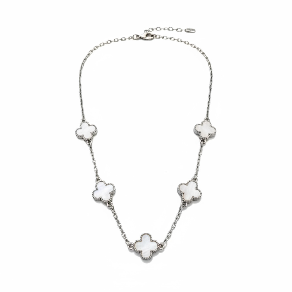 Clover Necklace Short Gold/Ivory