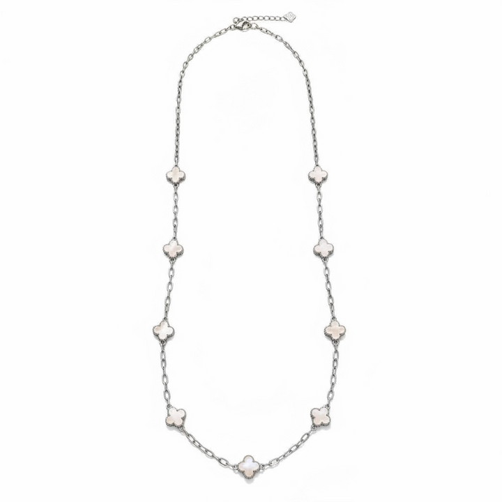 Clover Necklace Long Gold/Ivory