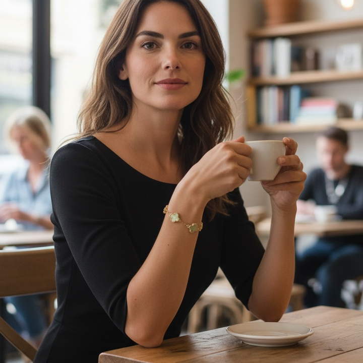 Clover Bracelet Pistachio/Gold