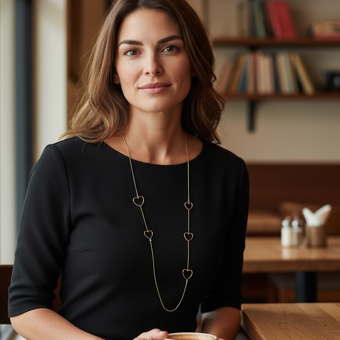 Love Link Heart Necklace Gold