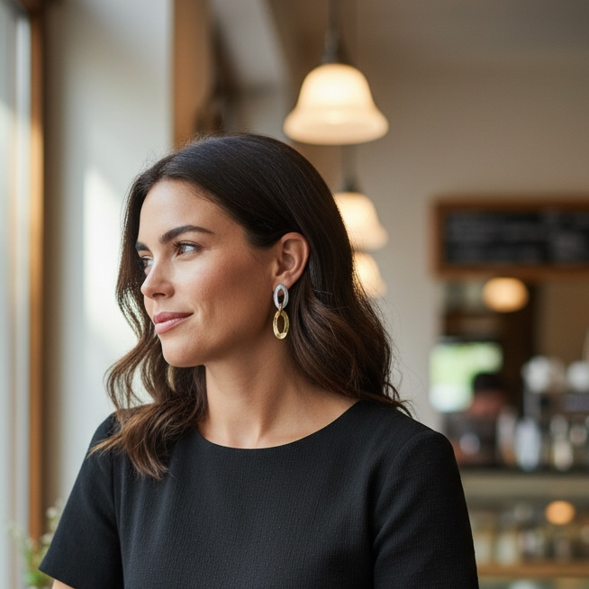 Lucille Link Earrings Two Tone