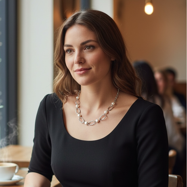 Parita Pearl Necklace Silver