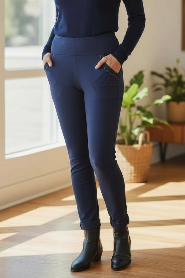 Navy Stretch Treggings