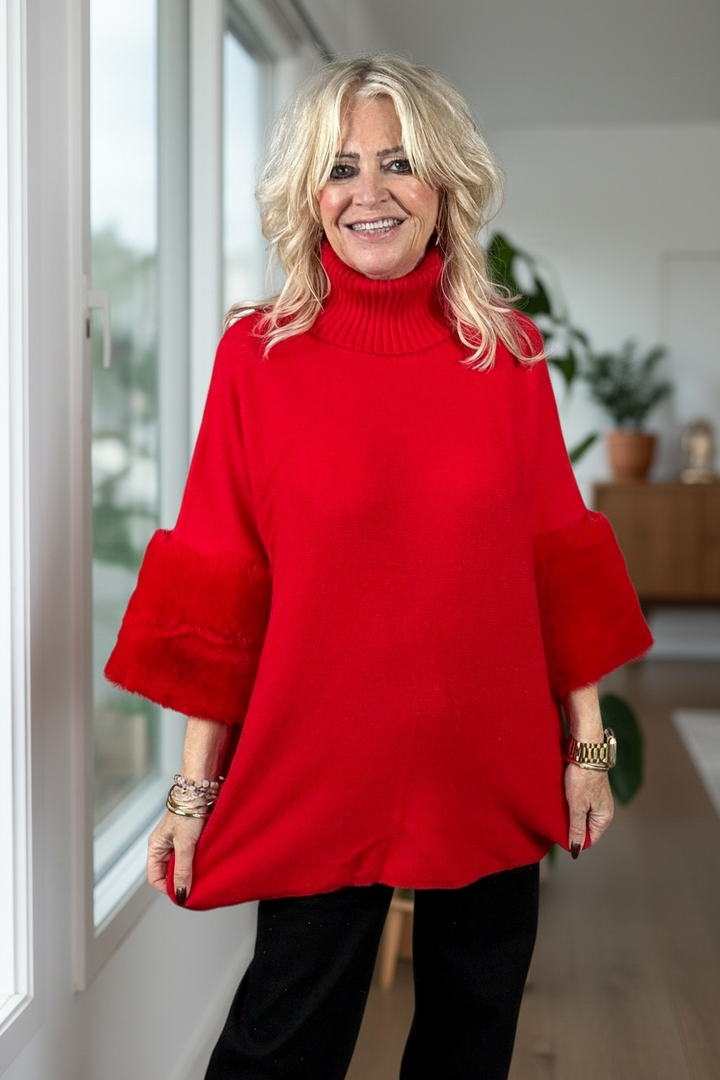 Isabelle Cowl Luxe Jumper Red