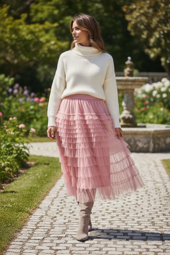 Seraphina Ruffle Skirt Rose Pink