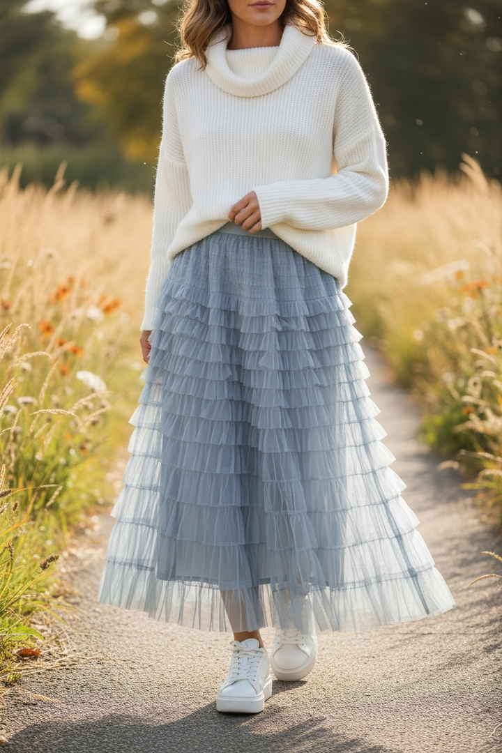 Seraphina Ruffle Skirt Grey